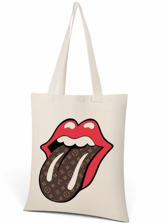 PINKIE7775 Handbags - Tote Bag with Red Lip Graphic handcrafted by PINKIE